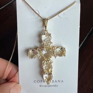 Copacabana Gold and Diamond Cross Necklace